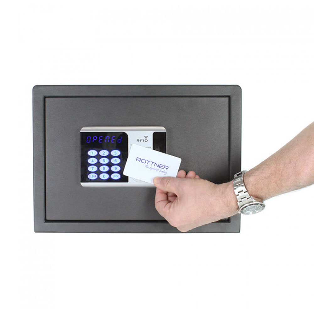Seif hotelier premium RFID EL Rottner T06214, cod PIN, inchidere electronica, cheie bani imagine noua