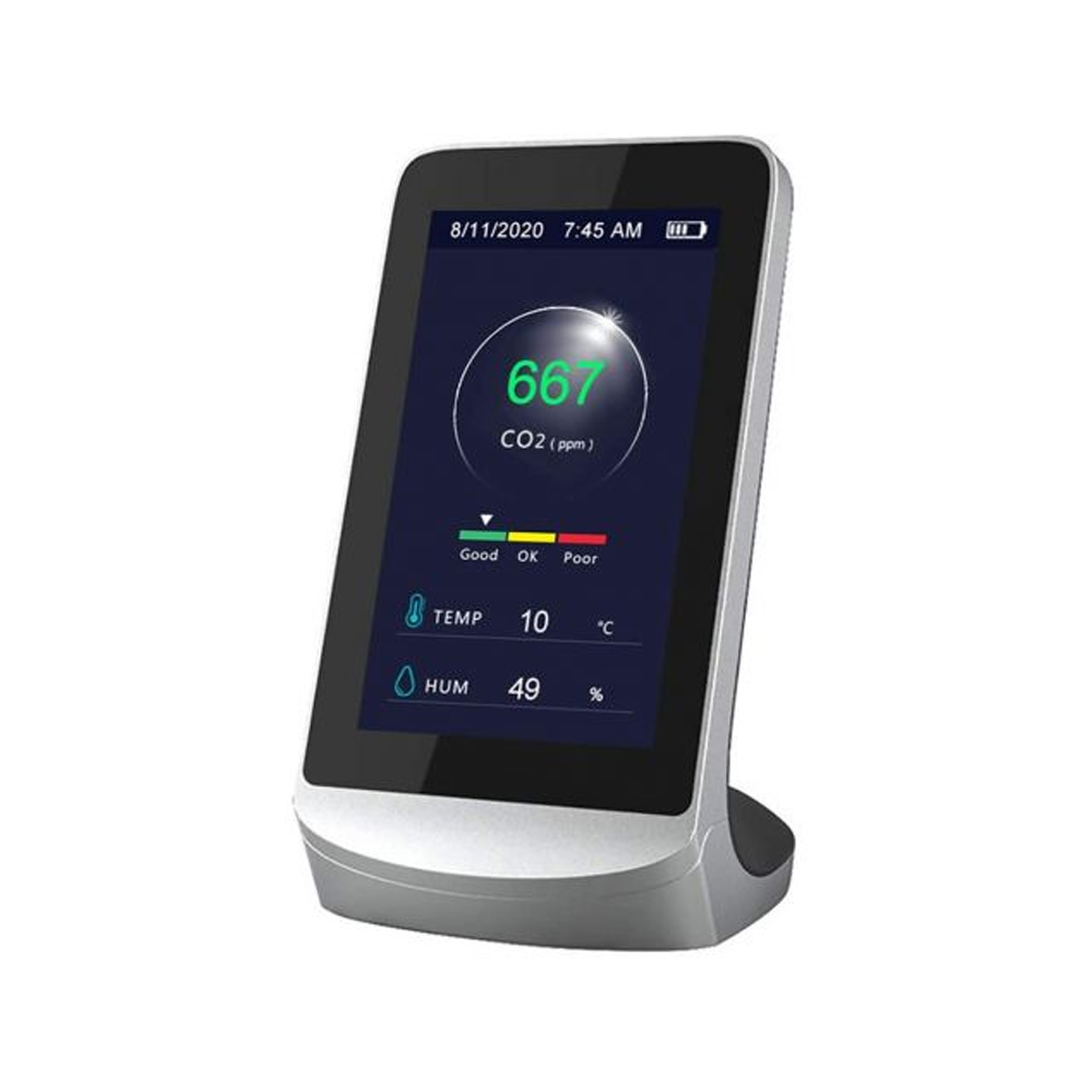 Senzor pentru detectarea calitatii aerului ZKTeco AQD-V43, CO2, temperatura, umiditate, plug and play aerului imagine Black Friday 2021