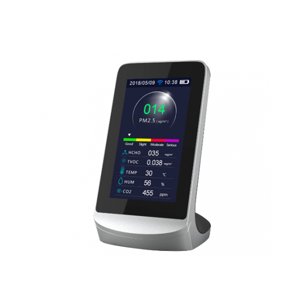 Senzor WiFi pentru detectarea calitatii aerului ZKTeco AQD-V43-W, CO2, PM2.5, TVOC, temperatura, umiditate, plug and play aerului