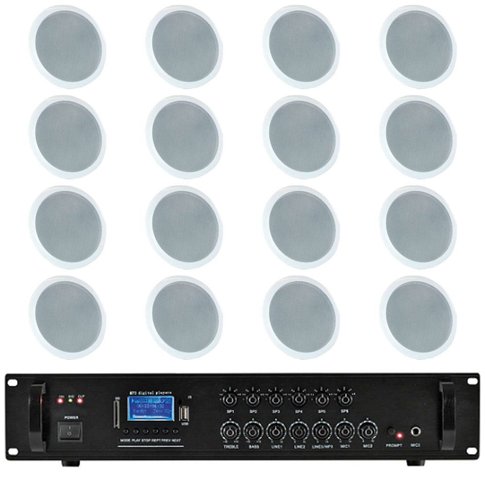 Set mixer amplificator Bluetooth MPA 240BT-16X782004, 16 boxe, 5 canale, 400W, egalizator inalte/joase OEM imagine 2022