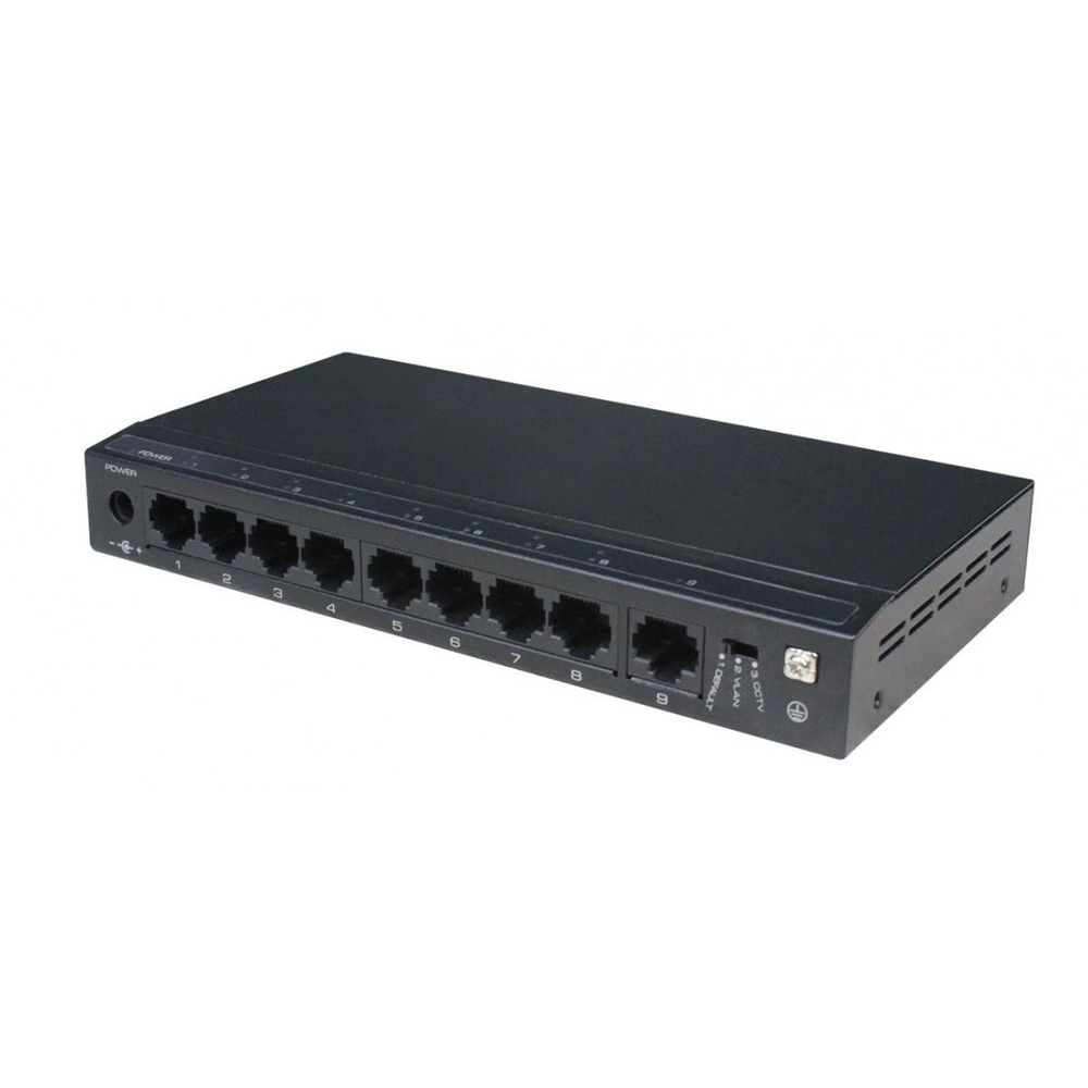 Switch ethernet PoE+ SF9P-HM, 8 porturi, 1.8Gbps, 