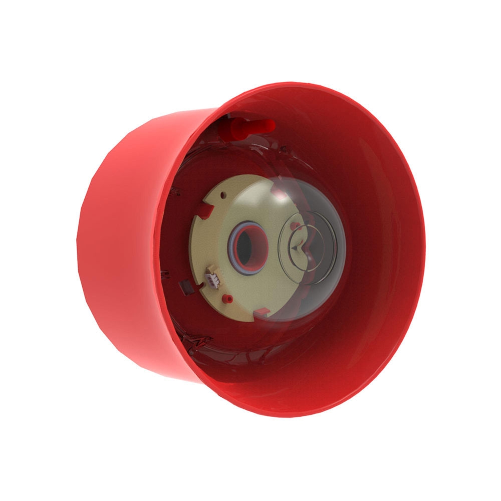 Sirena adresabila cu lampa de incendiu pentru perete Hochiki CHQ-WSB2/WL, 51 tonuri, LED alb, carcasa PC ABS rosu imagine