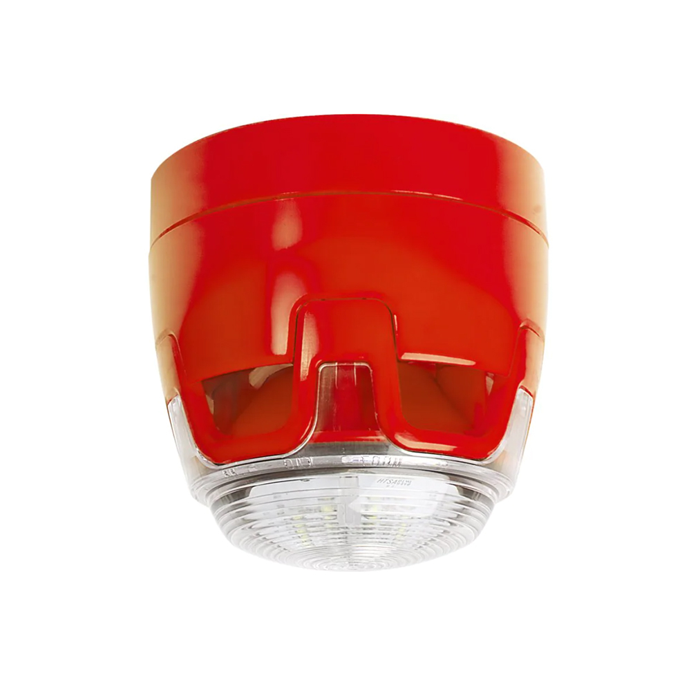 Sirena conventionala acustica cu lampa de incendiu Esser CWSO-RR-S3, 102.5 dB, 32 tonuri, rosu/rosu 102.5
