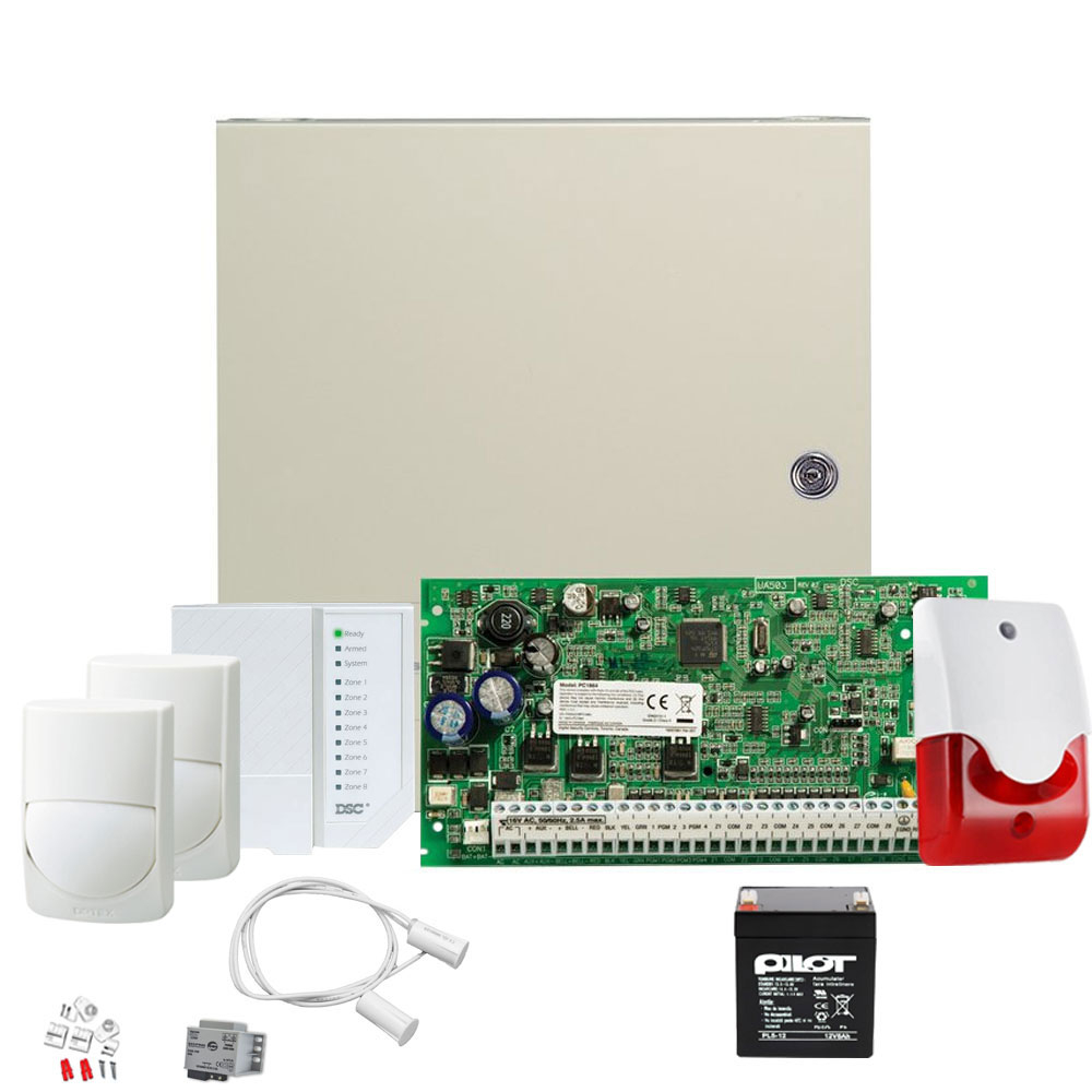Sistem alarma antiefractie de interior DSC POWER KIT PC 1616 INT, 2 partitii, 6 zone, 48 coduri utilizatori DSC imagine 2022