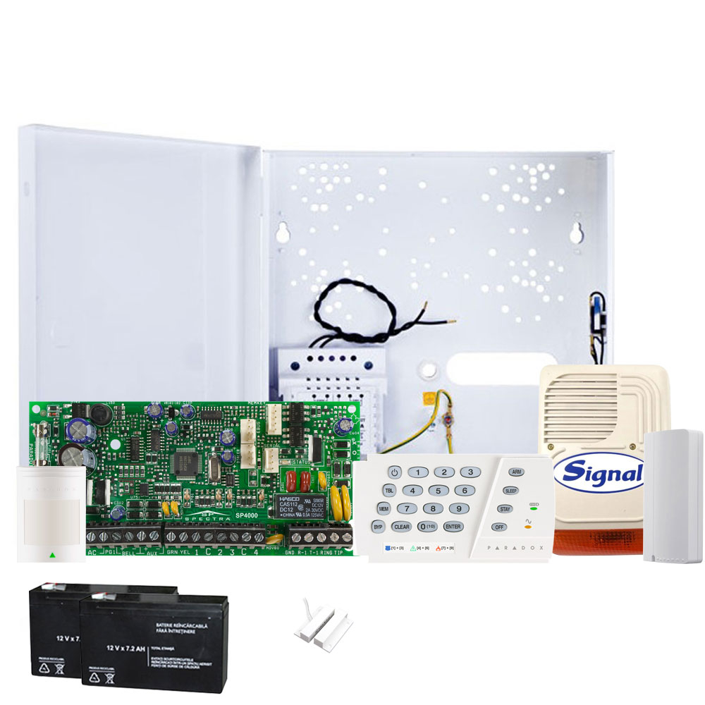 Sistem alarma antiefractie Paradox Spectra SP4000 EXT + Comunicator GSM/GPRS