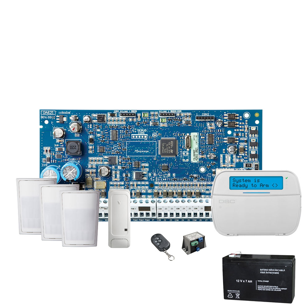 Sistem alarma hibrid DSC KIT NEO 2016, 6-32 zone, 2-16 PGM, 48 utilizatori DSC