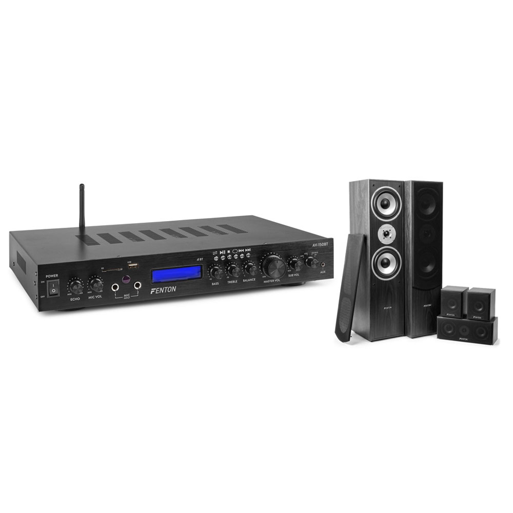 Sistem audio Fenton Home Theatre AV-150BT+HF5B, USB/SD, Bluetooth, MP3, 400W, 4-8 ohm la reducere Fenton