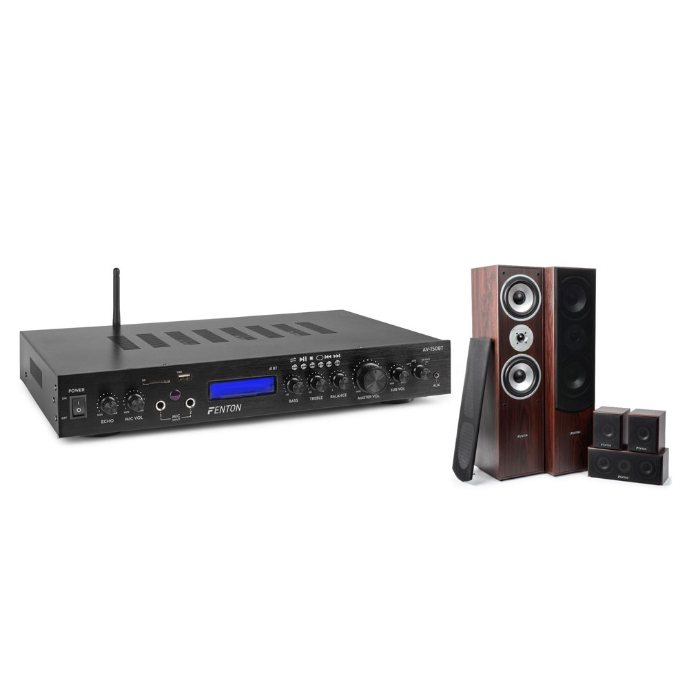Sistem audio Fenton Home Theatre AV-150BT+HF5W, USB/SD, Bluetooth, MP3, 400W, 4-8 ohm (USB/SD) imagine noua tecomm.ro