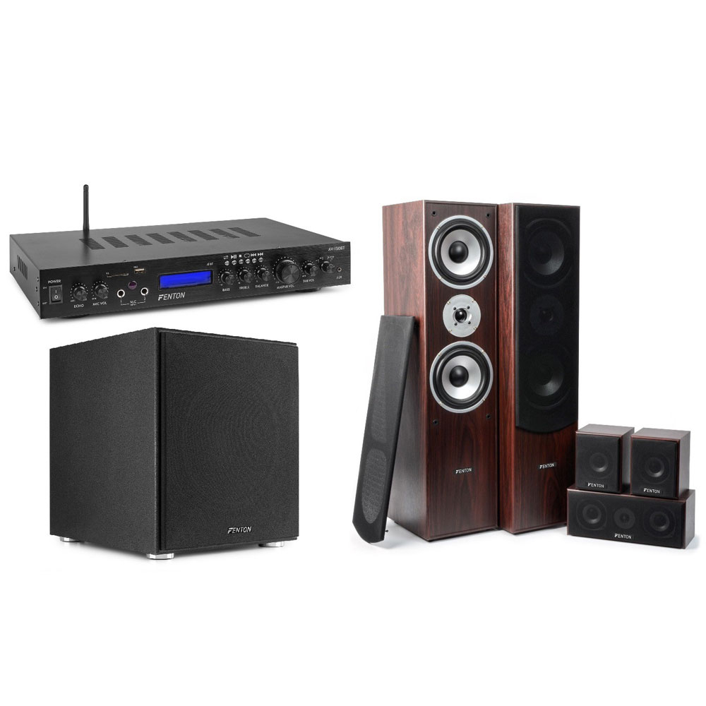 Sistem audio Fenton Home Theatre AV-150BT+HF5W+SHFS12B, USB/SD, Bluetooth, MP3, 400W, 4-8 ohm (USB/SD)