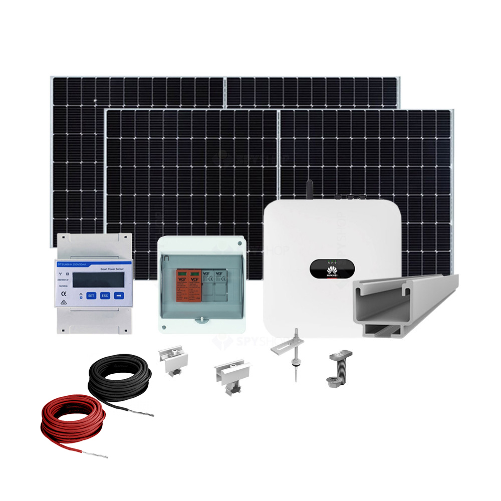 Sistem fotovoltaic complet 10 kW, invertor Trifazat On Grid si 24 panouri Canadian Solar, 144 celule, 455 W, pe structura de metal 144 imagine noua tecomm.ro