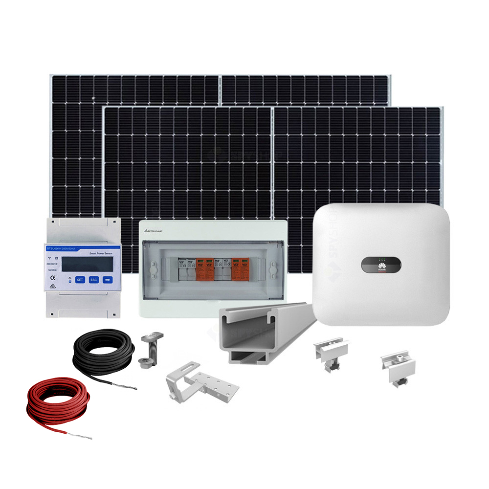 Sistem fotovoltaic complet 8 kW, invertor trifazat On Grid WiFi si 18 panouri Canadian Solar, 120 celule, 455 W, montare pe acoperis din tigla Canadian Solar