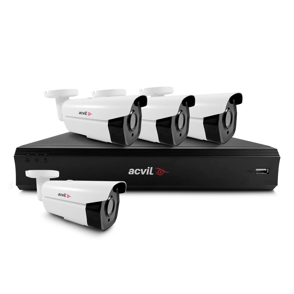 Sistem supraveghere exterior basic Acvil ACV-B4EXT60-2MP, 4 camere, 2 MP, 3.6 mm, IR 60 m Acvil imagine noua idaho.ro