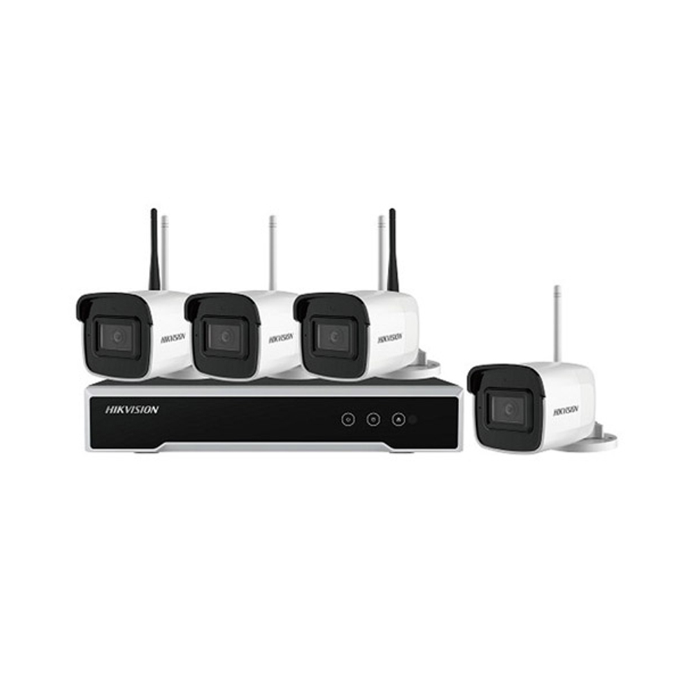Sistem supraveghere IP WiFi exterior Hikvision NK44W0H-1T(WD), 4 camere IP, 4 MP, IR 30 m + HDD 1 TB Camere imagine noua