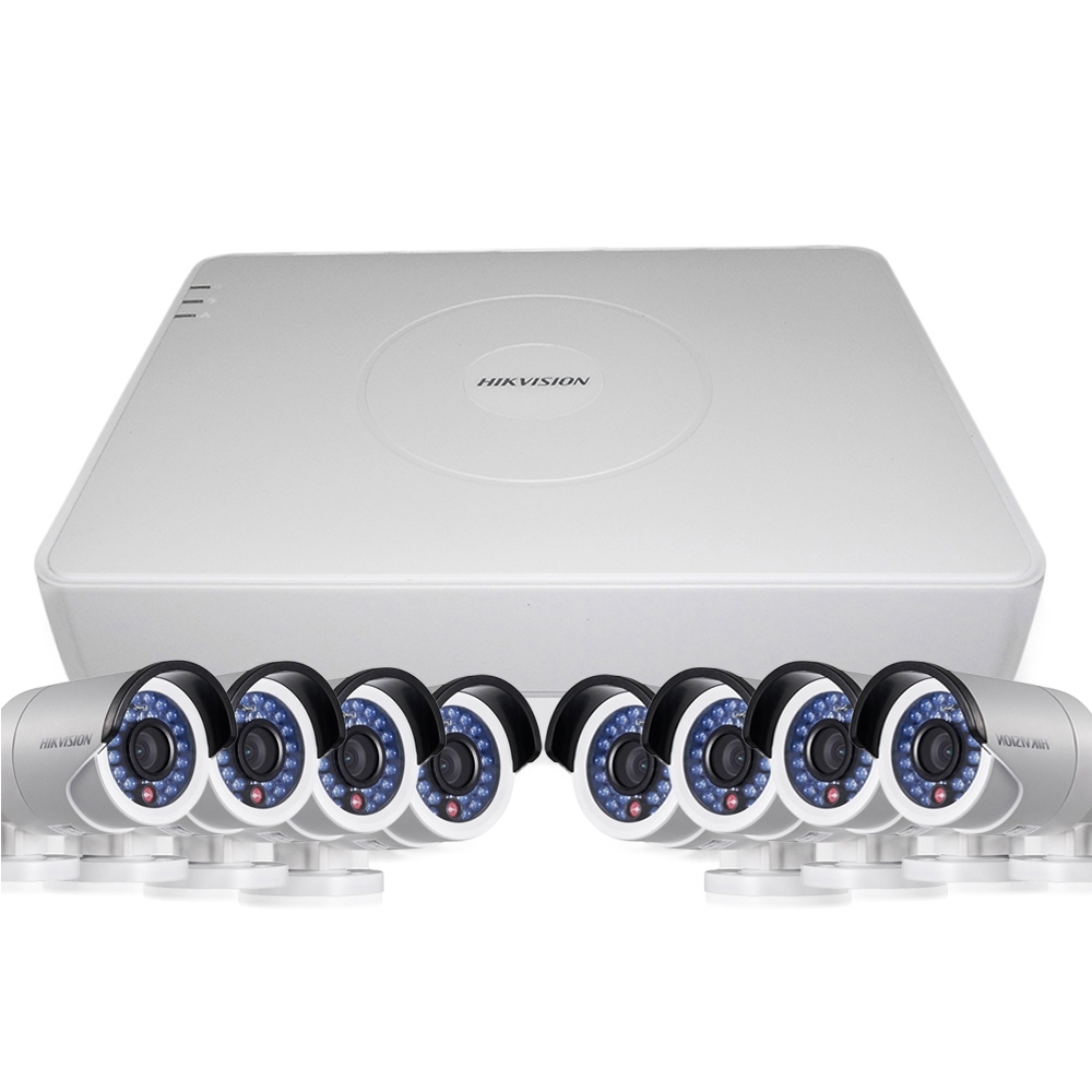 Sistem supraveghere exterior basic Hikvision TVI-8EXT20-720P-S, 8 camere, 1 MP, IR 20 m imagine