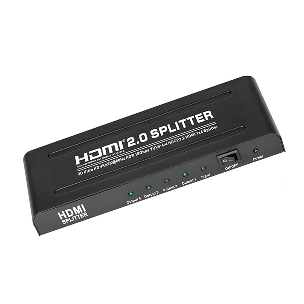 Spliter HDMI 2.0 cu 4 porturi, plug and play, 4K x 2K 2.0 imagine noua