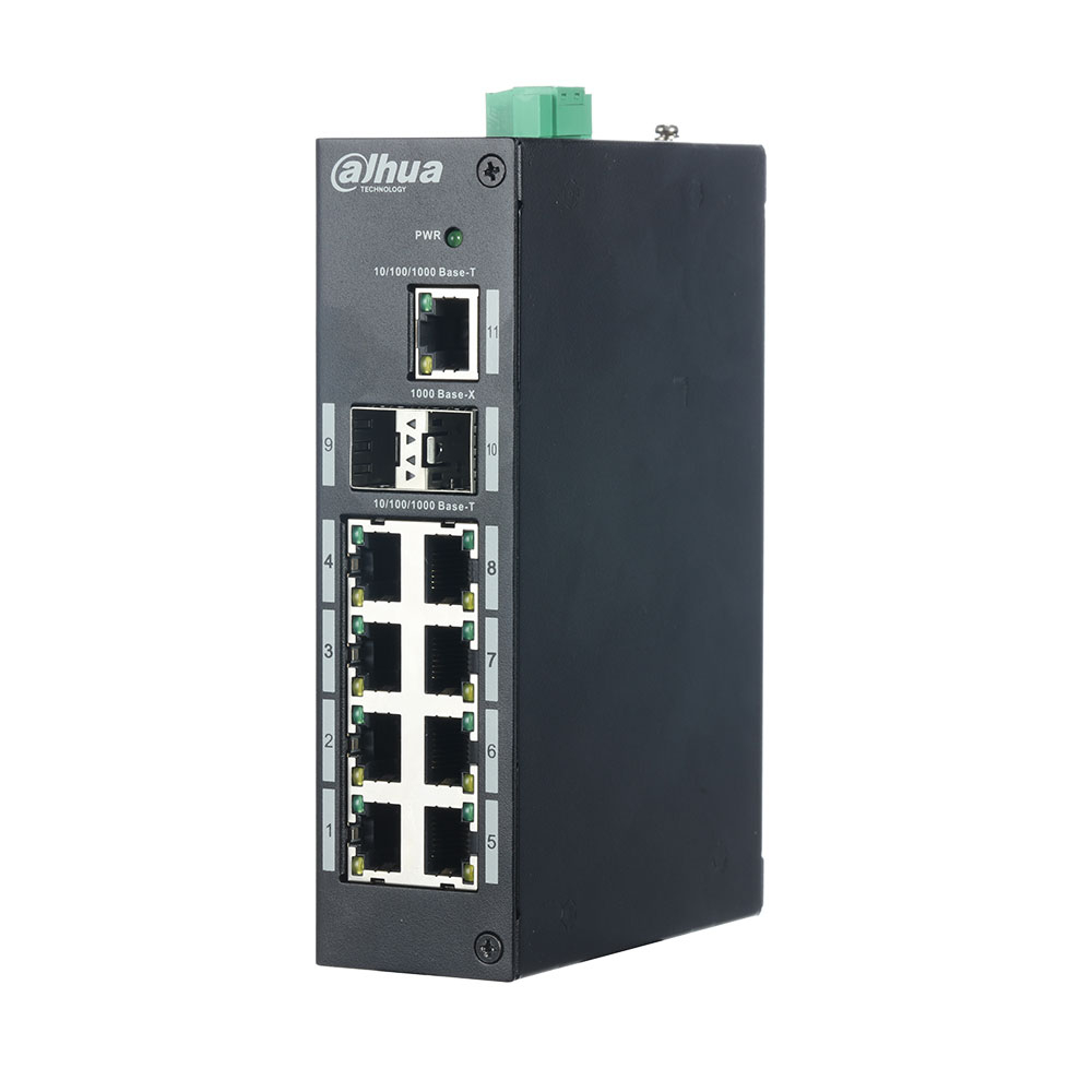 Switch cu 11 porturi Ethernet Dahua PFS3211-8GT Dahua