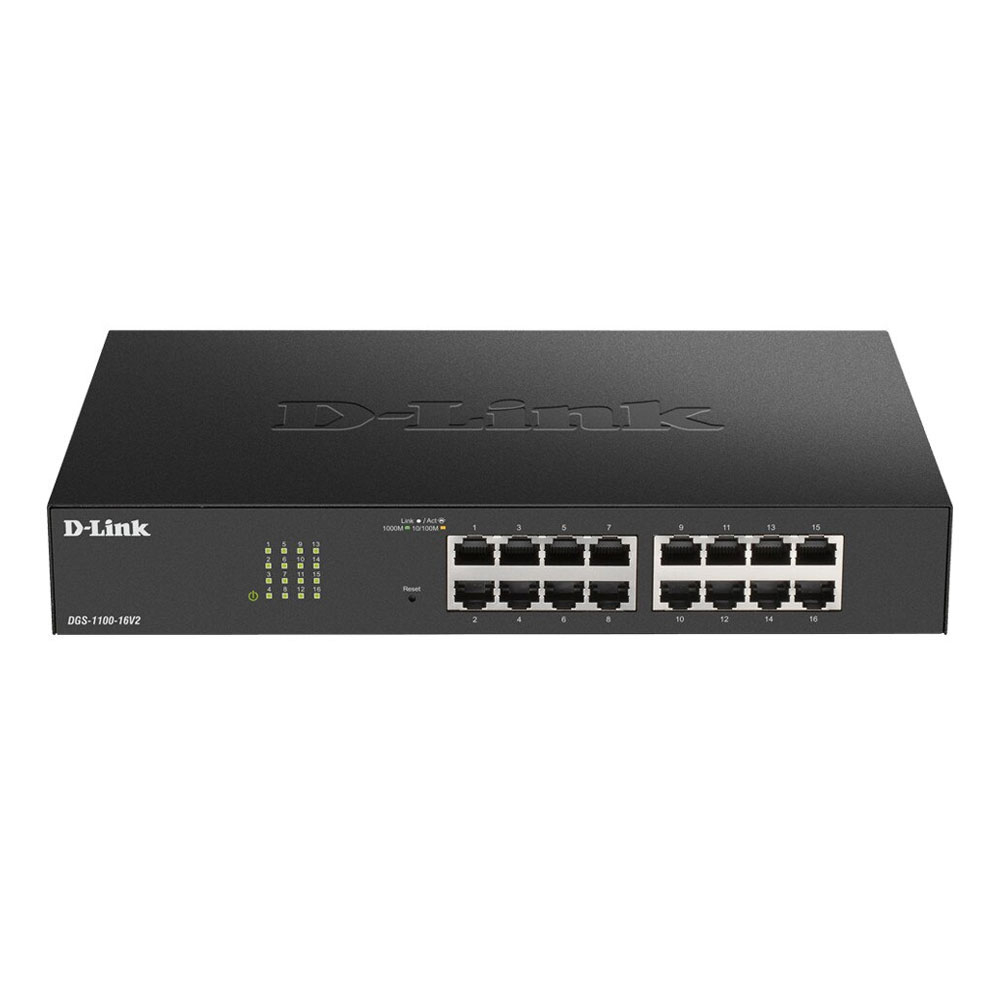 Switch cu 16 porturi D-Link DGS-1100-16V2, 32 Gbps, 23.81 Mpps, 8.000 MAC, cu management D-Link imagine 2022