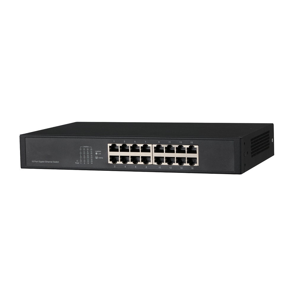 Switch cu 16 porturi Dahua PFS3016-16GT, 8000 MAC, 23.8 Mbps, fara management 23.8
