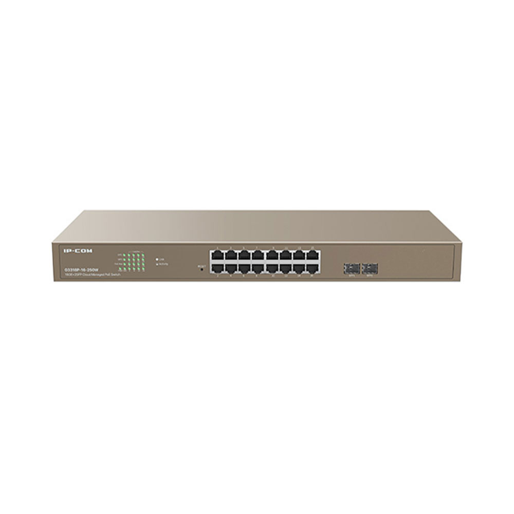 Switch cu 16 porturi IP-COM G3318P-16-250W, 36 Gpps, 26.8 Mpps, 8000 MAC, cu management IP-COM
