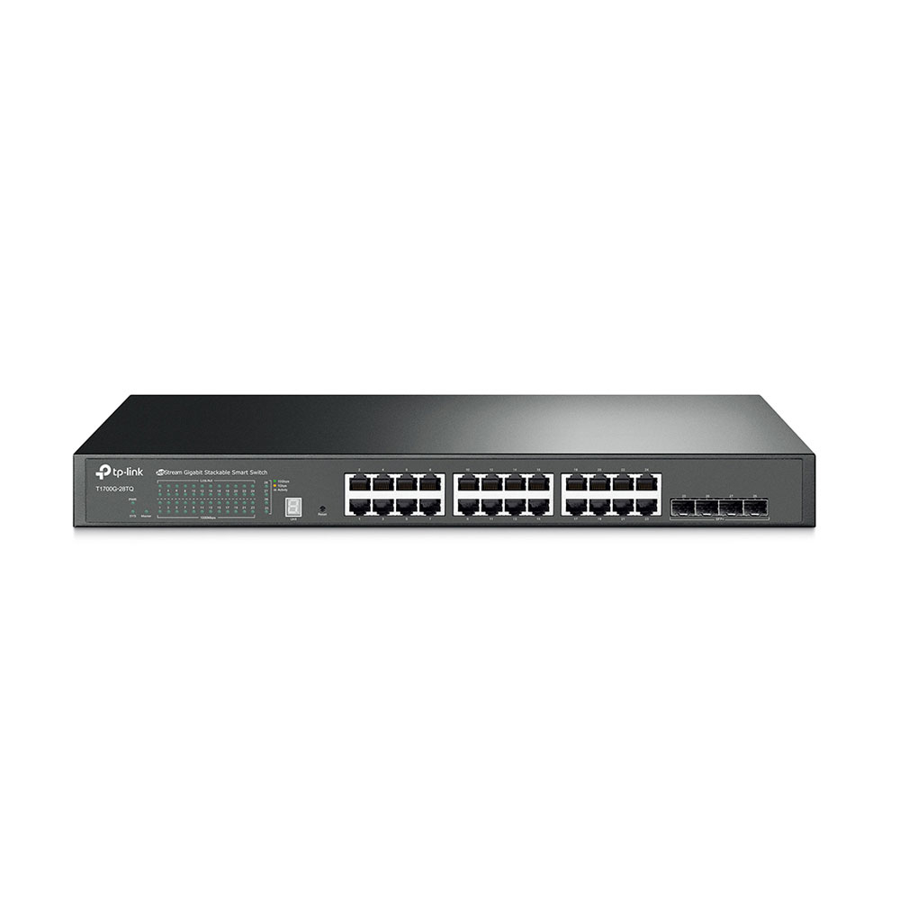 Switch cu 24 de porturi TP-Link T1600G-28TS(TL-SG2424), 16000 MAC, 128 Gbps, cu management