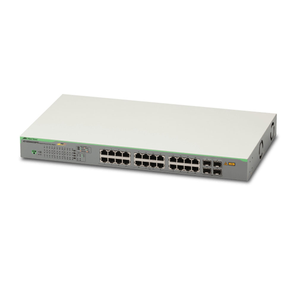 Switch cu 24 porturi Allied Telesis AT-GS950/28PS-50, 56 Gbps, 41.65 Mpps, 8.000 MAC, 4 porturi SFP, PoE, cu management 41.65 imagine noua