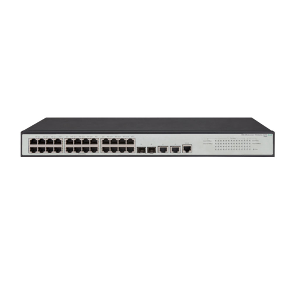 Switch cu 24 porturi Aruba JG960A, 128 Gbps, 95.2 Mpps, 16.000 MAC, 2 porturi SFP, 1U, cu management (1U imagine noua 2022