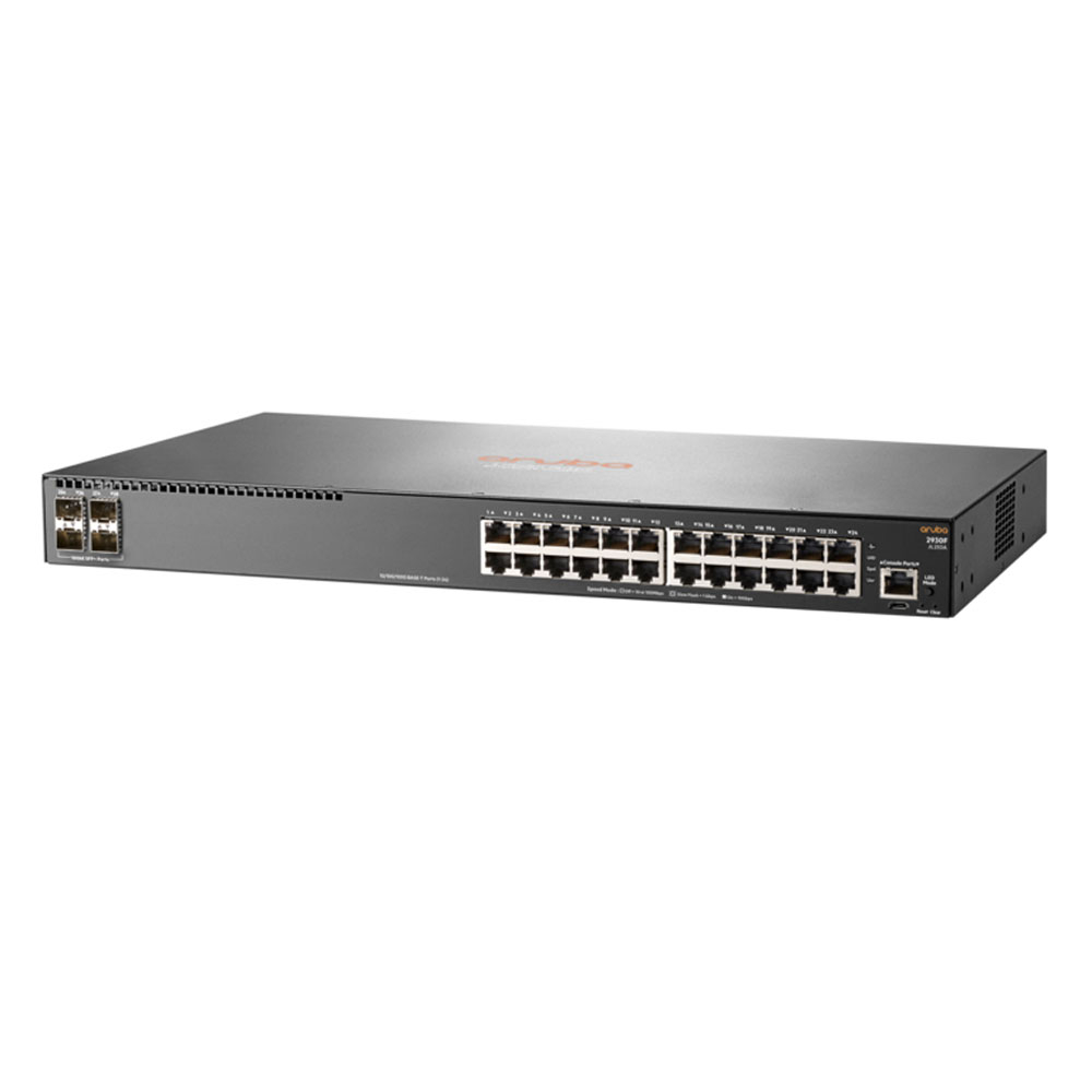 Switch cu 24 porturi Aruba JL253A, 128 Gbps, 95.2 Mpps, 4 porturi SFP+, 1U, cu management 128