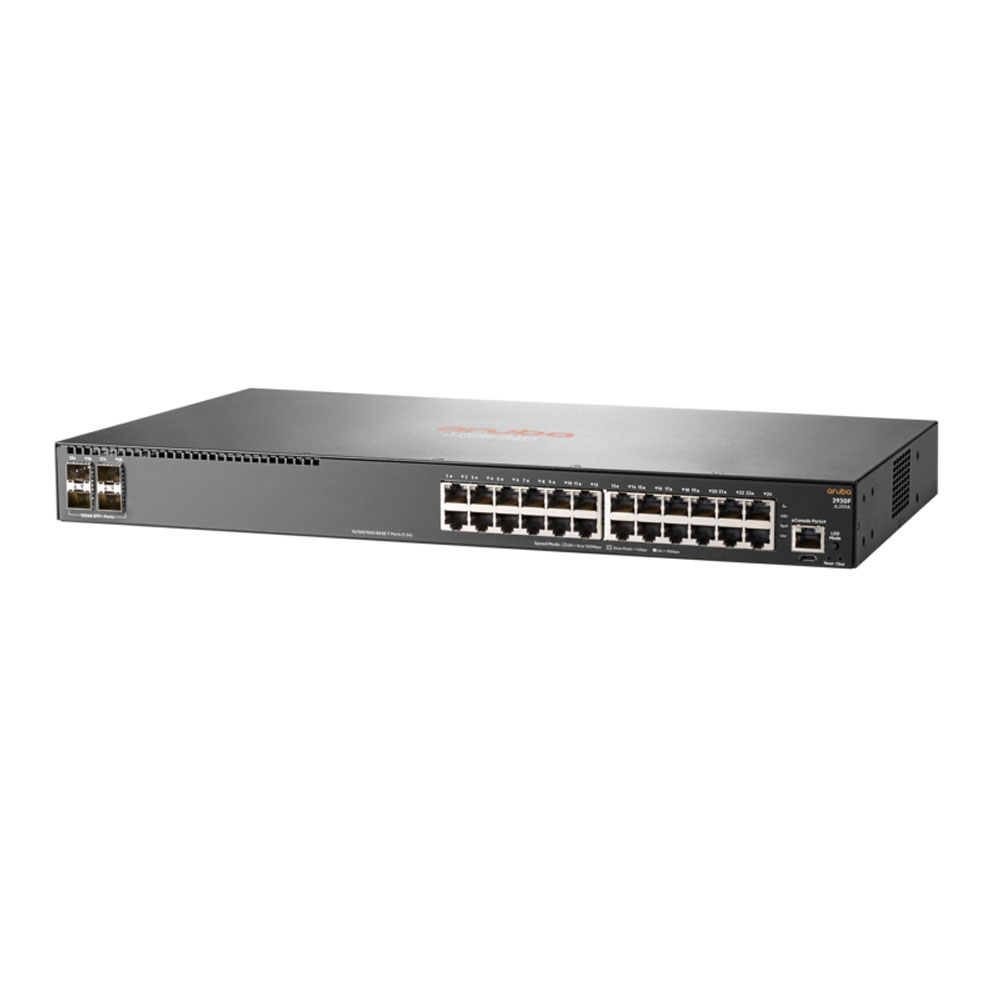 Switch cu 24 porturi Aruba JL259A, 56 Gbps, 41.7 Mpps, 4 porturi SFP, 1U, cu management 1U imagine noua