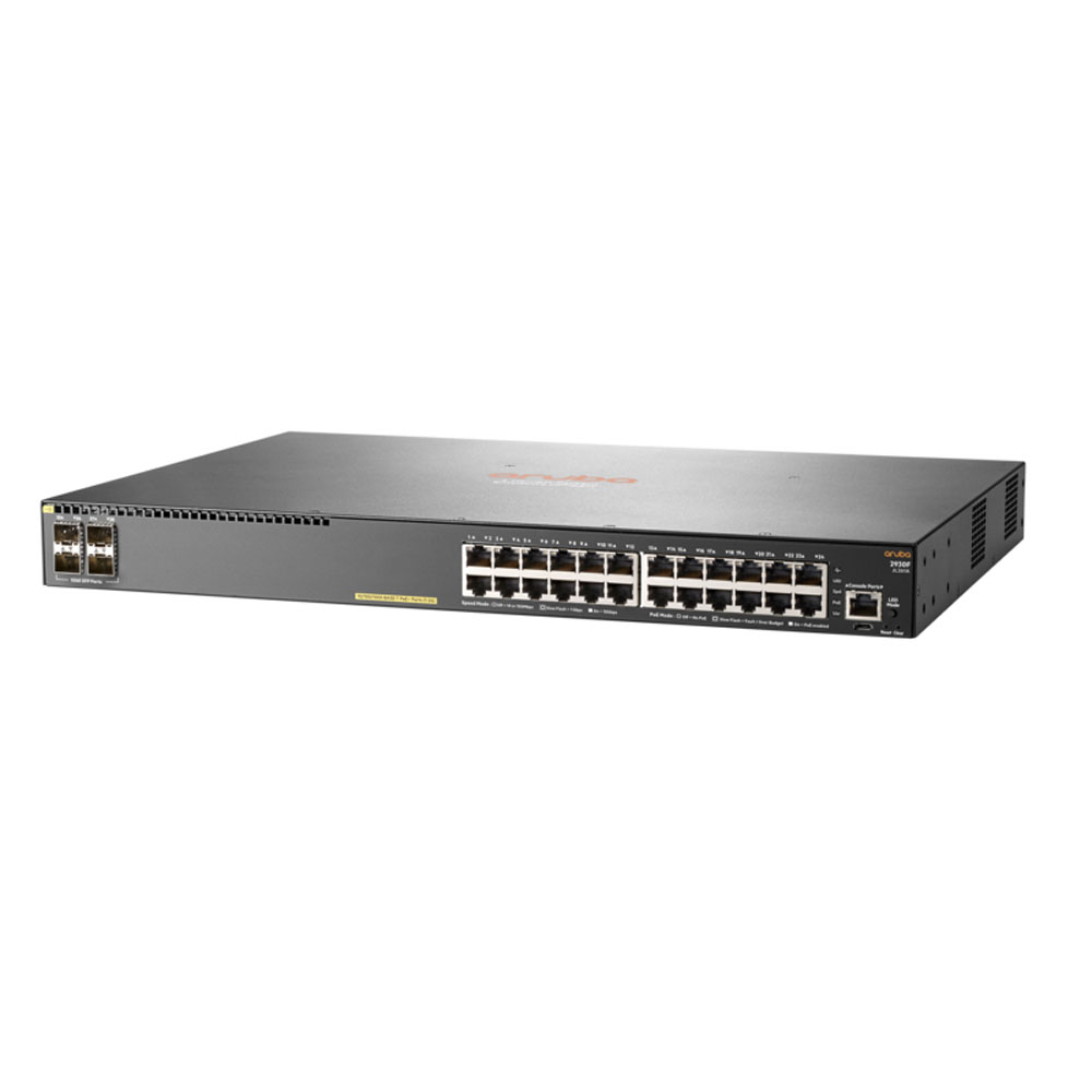 Switch cu 24 porturi Aruba JL261A, 56 Gbps, 41.7 Mpps, 4 porturi SFP, 1U, PoE+, cu management 1U imagine noua