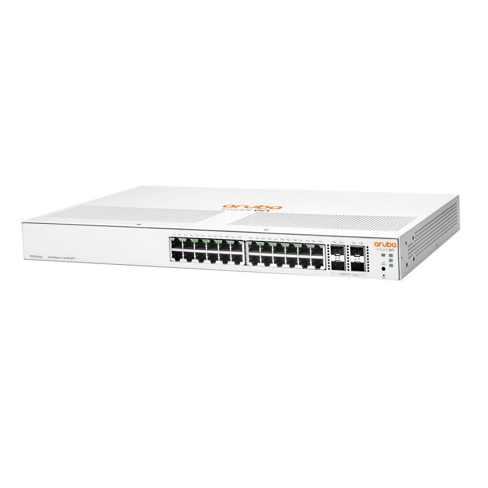 Switch cu 24 porturi Aruba JL682A, 128 Gbps, 93.23 Mpps, 4 porturi SFP/SFP+, 1U, cu management spy-shop