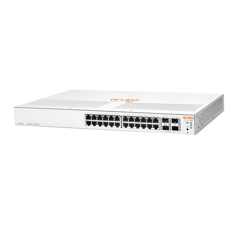 Switch cu 24 porturi Aruba JL683A, 128 Gbps, 95.23 Mpps, 4 porturi SFP/SFP+, 1U, cu management (1U imagine noua 2022