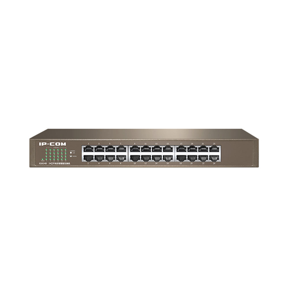 Switch cu 24 porturi IP-COM G1024D, 48 Gbps, 35.7 Mpps, 8000 MAC, fara management 35.7