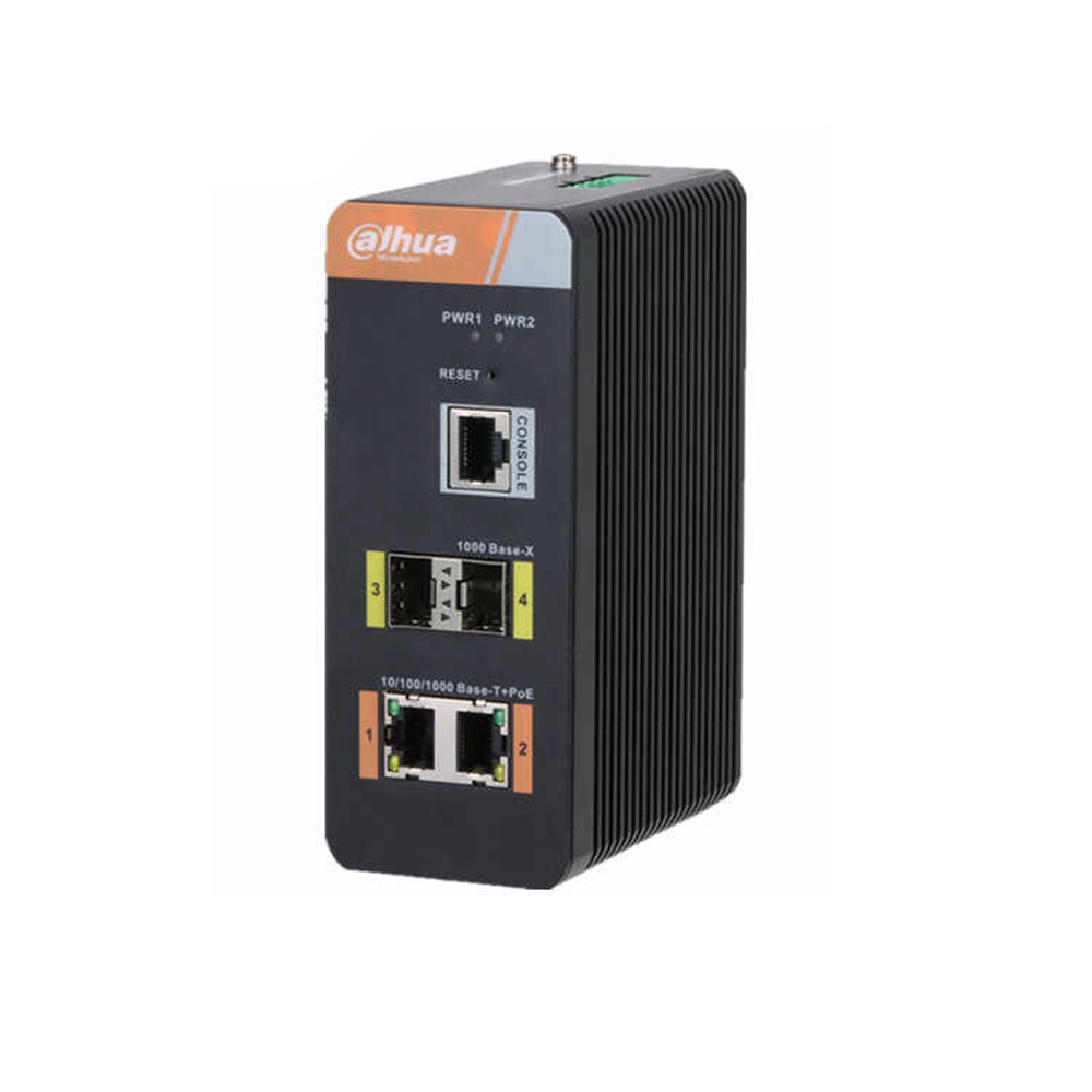 Switch cu 2 Porturi PoE Dahua PFS4204-2GT-DP, 4000 MAC, 14 Gbps, cu management Dahua