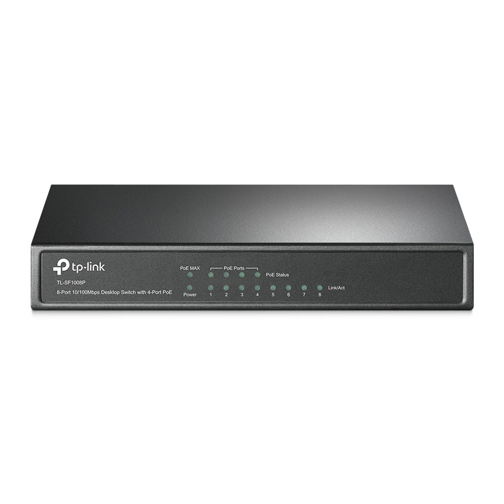 Switch cu 4 porturi PoE TP-Link TL-SF1008P, 2000 MAC, 100 Mbps 100