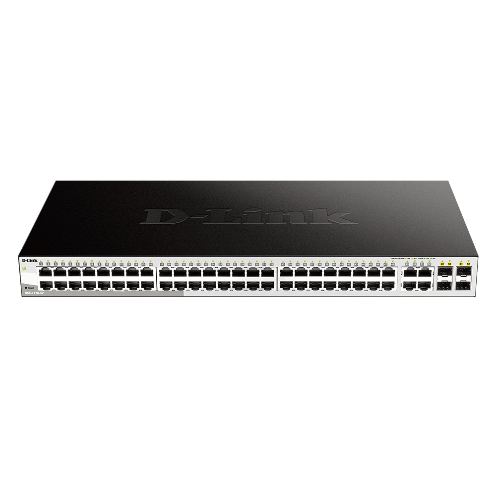Switch cu 48 porturi D-Link DGS-1210-52, 4 porturi SFP, 104 Gbps, 77.4 Mpps, 16.000 MAC, 1U, cu management 104 imagine noua