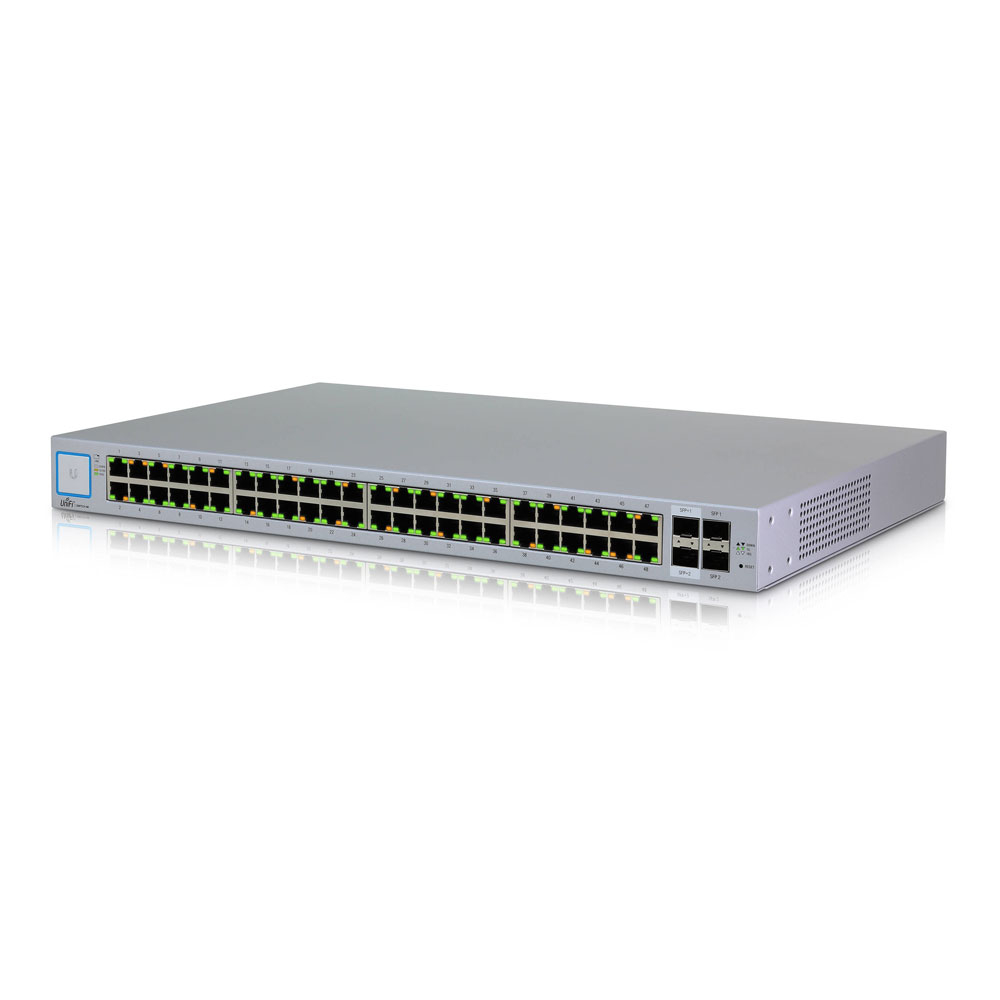 Switch cu 48 porturi Ubiquiti UniFi US-48, 140 Gbps, 2 porturi SFP, 2 porturi SFP+, 1U, cu management la reducere 140
