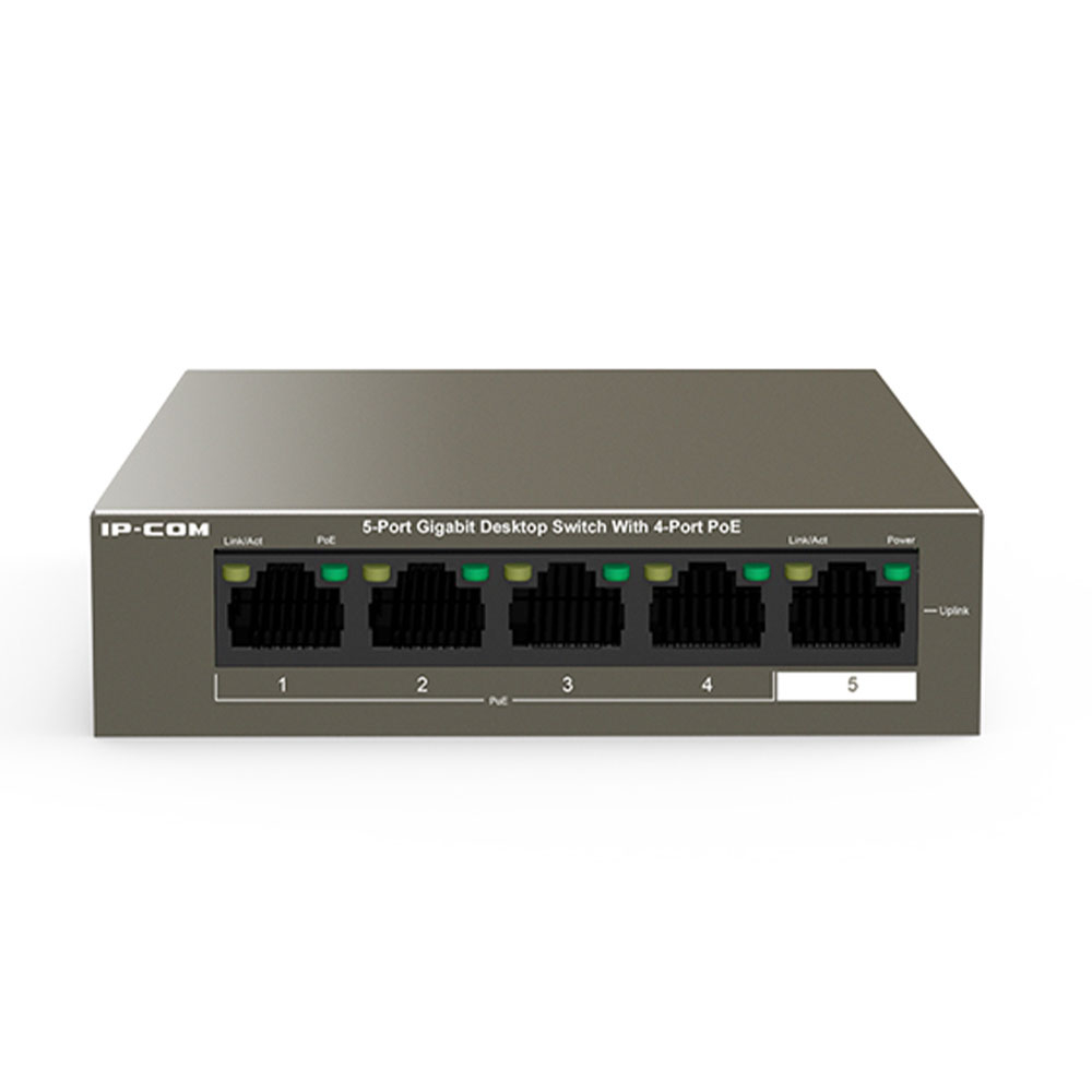 Switch cu 5 porturi IP-COM G1105P-4-63W, 5.6 Gbits, 16000 MAC, fara management IP-COM