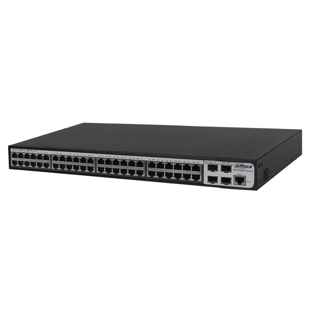 Switch cu 48 porturi Dahua S5500-48GT4GF-AC, 16000 MAC, 256 Gbps, cu management