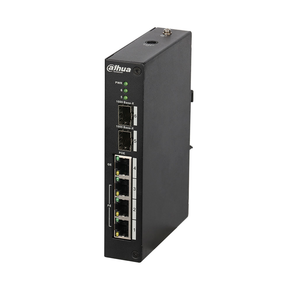 Switch cu 6 porturi Dahua PFS4206-4P-96, 6.8 Gbps, 8000 MAC, PoE, cu management 6.8