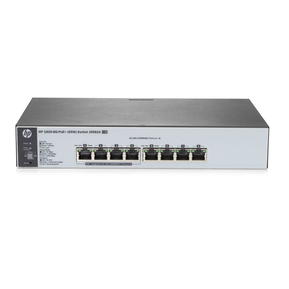 Switch cu 8 porturi Aruba J9982A, 16 Gbps, 11.9 Mpps, 8000 MAC, 1U, PoE, cu management