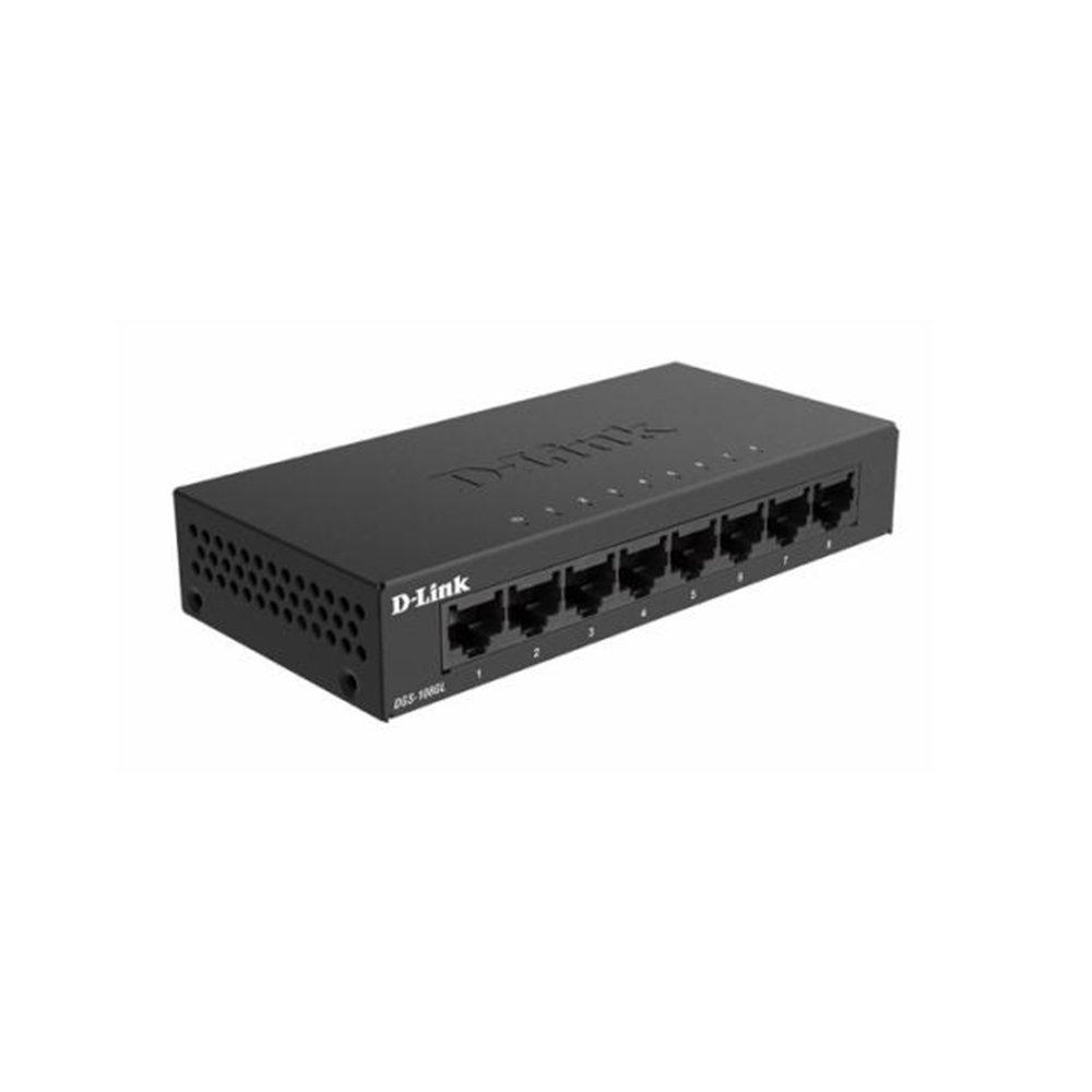 Switch cu 8 porturi Gigabit D-Link DGS-108GL, 16 Gbps, 4.000 MAC, 1.488 Mpps, fara management 1.488 imagine Black Friday 2021
