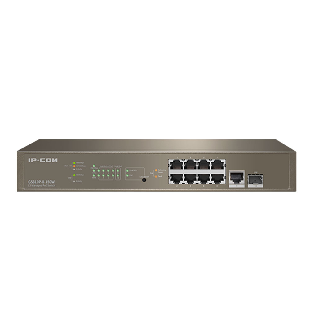 Switch cu 8 porturi IP-COM G5310P-8-150W, 16000 MAC ,PoE IP-COM