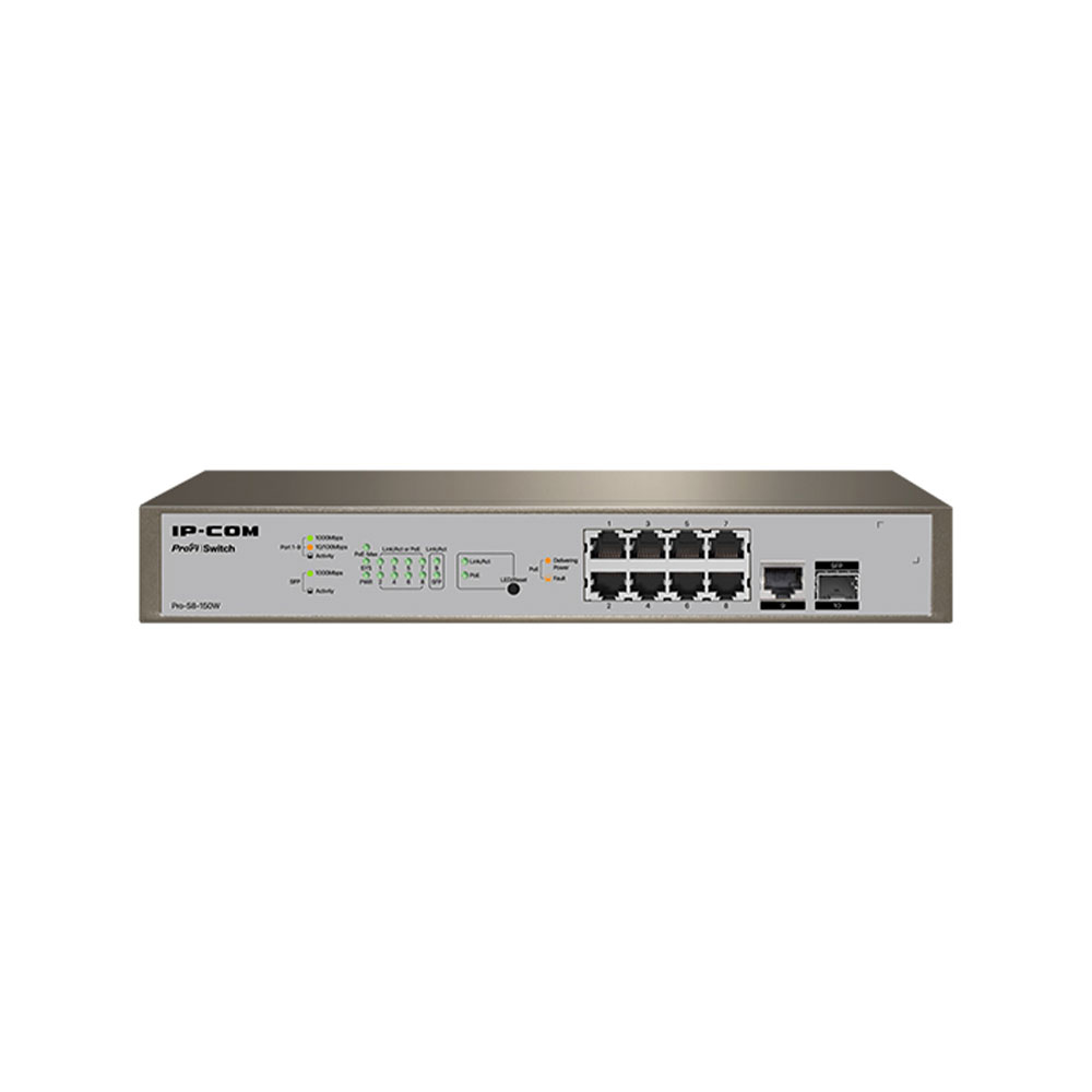 Switch cu 8 porturi IP-COM PRO-S8-150W, 20 Gbps, 14.9 Mpps, 16000 MAC IP-COM