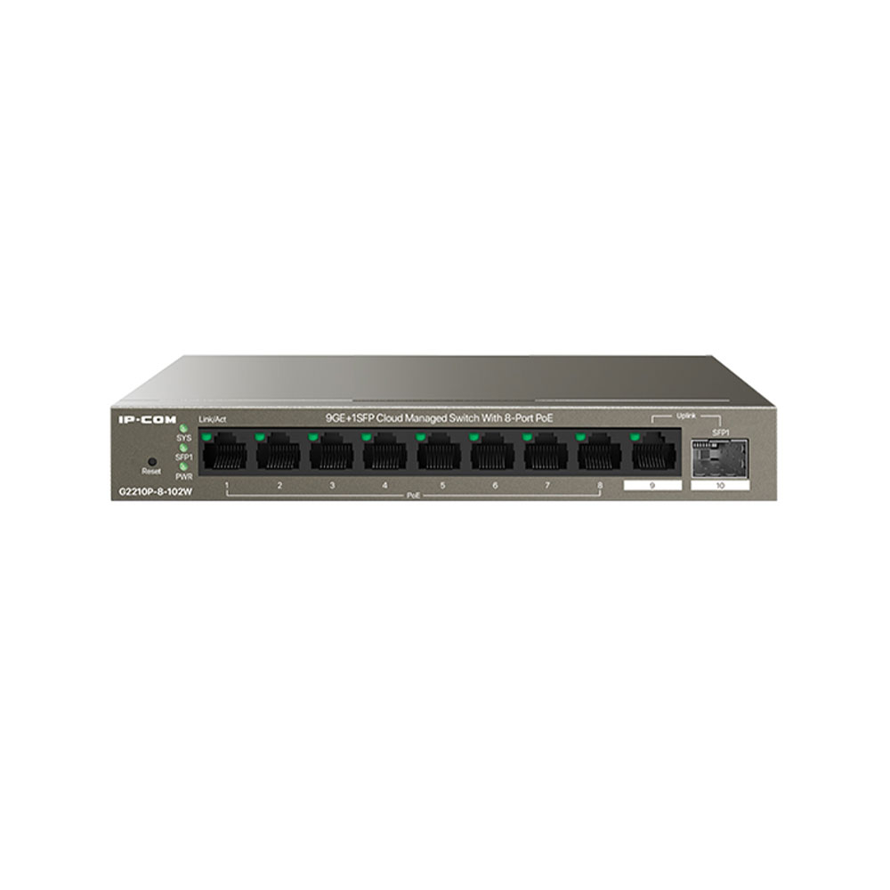 Switch Gigabit 8 porturi IP-COM G2210P-8-102W, 20 Gbps, PoE G2210P-8-102W