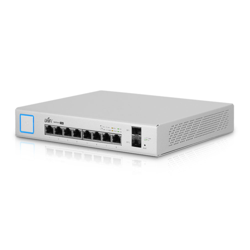 Switch Gigabit cu 8 porturi Ubiquiti UniFi US-8-150W, 20 Gbps, 2 porturi SFP, cu management, PoE spy-shop.ro imagine noua idaho.ro