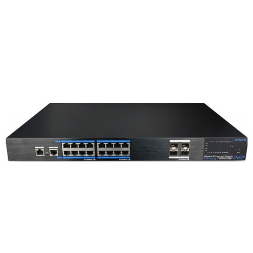 Switch profesional PoE UTP7516GE-POE-4GF, 16 porturi, 1000 Mbps, cu management OEM imagine noua idaho.ro
