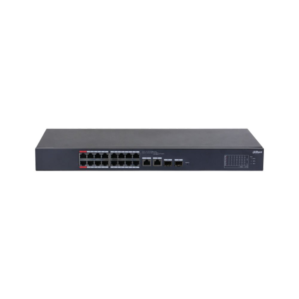 Switch smart rackabil cu 18 porturi Dahua CS4218-16ET-240, 7.2 Gbps, 5.36 Mpps, 8000 MAC, cu management