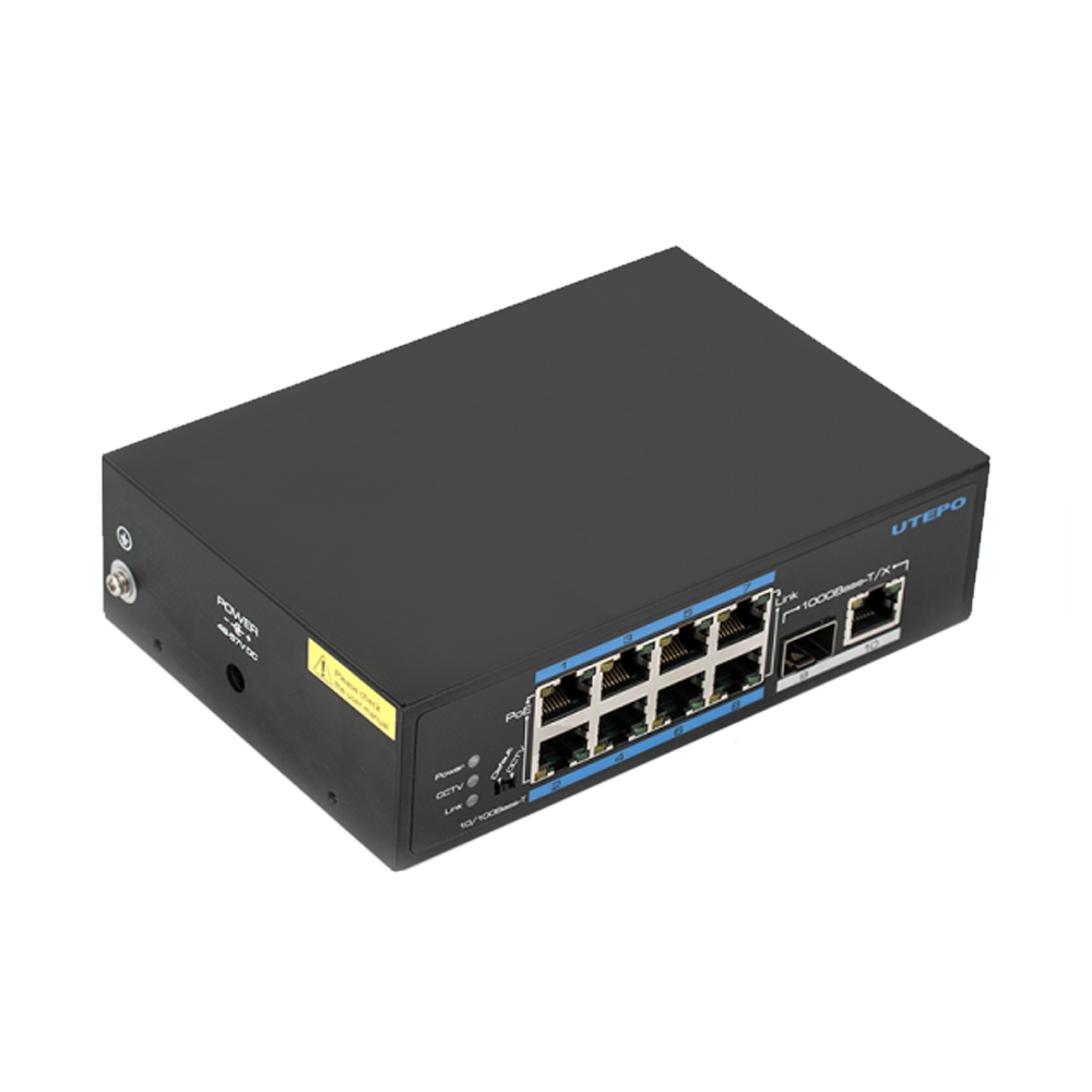 Switch ethernet industrial PoE UTP7108E-POE, 8 porturi, 5.6Gbps, < 5 W spy-shop