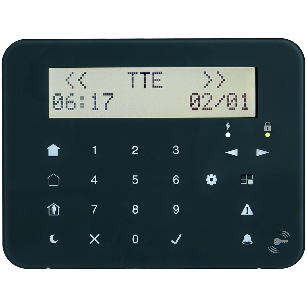Tastatura LCD cu touch si cititor de proximitate Teletek Eclipse LCD32 S, 8 partitii, 32 zone, 1 intrare, 1 iesire PGM la reducere Alarma
