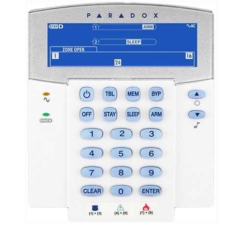 Tastatura LCD Paradox K35, 32 zone, 2 partitii, StayD Paradox
